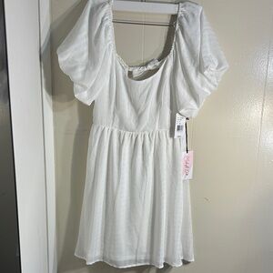Elegant White Kids Casual Dress